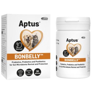 Aptus Bonbelly Tabletter 30 st tillskott hund katt tarm matsmältning maghälsa probiotika