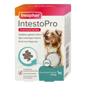 Beaphar IntestoPro tabletter hund över 20 kg 20 tabletter tillskott maghälsa diarre tarm