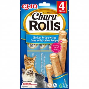 Churu Cat Rolls With Chicken/Tuna And Scallops 4st