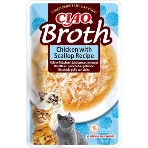 inaba churu Ciao Broth Chicken & Scallop Recipe 40g kattgodis belöningsgodis flytande kattsoppa kyckling musslor lyx