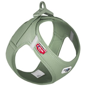 Curli Vest Sele Clasp Air-Mesh Olive grön hundsele små mellanstora hundar luftig mjuk skön kylande svalkande