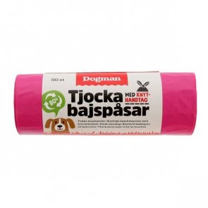 Tjocka bajspåsar med knythandtag 50-pack, flera färger