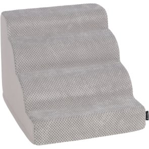 Flamingo Stairs Meg Grey 42x50x36cm trappa hundtrappa hjälp grå mjuk elegant inredning