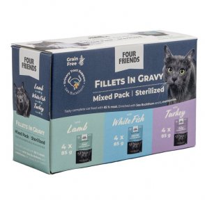 Four Friends Sterilized Mix Filets in Gravy 12-pack