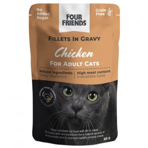 Four Friends Chicken Filets in Gravy Adult Cats Pouch