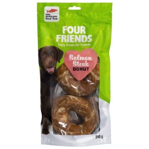 Four Friends Dog Salmon Steak Donut 2-pack hundtugg hundsnacks lax tuggring