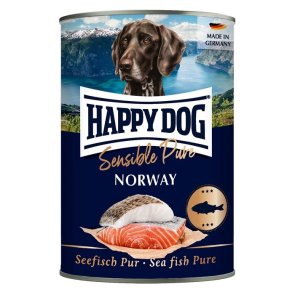 Happy Dog konserv, Norway, 100% havsfisk 400g