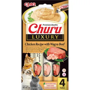 inaba ciao Churu Luxury Chicken with Wagyu Beef 56g kyckling biff lyx kattgodis flytande belöningsgodis katt