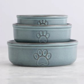Mason Cash Keramikskål Reactive Paw Blå pet bowl keramik hundskål kattskål vattenskål matskål blågrå stilren i hemmet tidlös blå