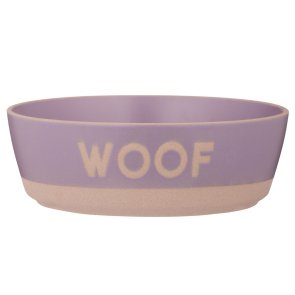 Mason Cash Keramikskål Woof Lila 20x6,7cm matskål vattenskål hundskål keramik pet bowl snygg stilren voff hundälskare