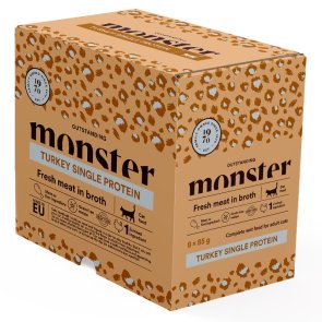 Monster Cat Pouches Adult Turkey 85g (8-pack)