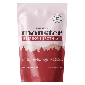 monster dog bone broth beef nötkött ben av nöt benbuljong kollagen buljong nötbuljong hund tillskott vitamin nyttigt smakligt br