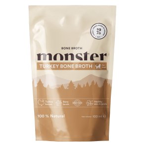 monster dog bone broth turkey kalkon kalkonbuljong benbuljong kollagen buljong hund tillskott vitamin nyttigt smakligt bra för h