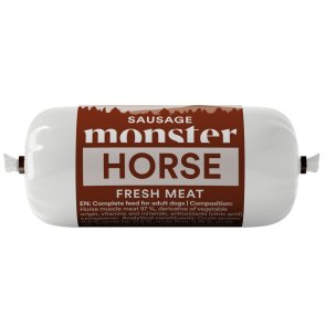 monster belöningsgodis blötfoder korv sausage horse häst fresh meat blötmat helfoder spannmålsfri kladdfri slice & dice h