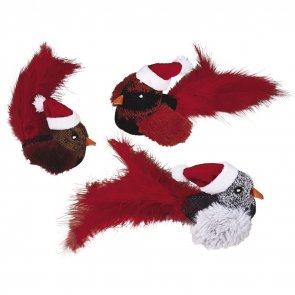 Julfågel med kattmynta och fjäder, 14 cm