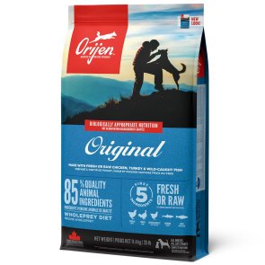 orijen dog original hundfoder hundmat färsk kyckling kalkon viltfångad fisk bäst i test råd och rön 2026 kvalitet hund
