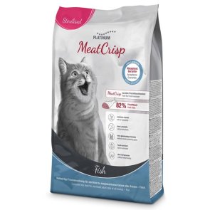 platinum cat meatcrisp adult sterilised steriliserad kastrerad fish fisk kattfoder vuxen katt krispig hälsosam glutenfri hög köt