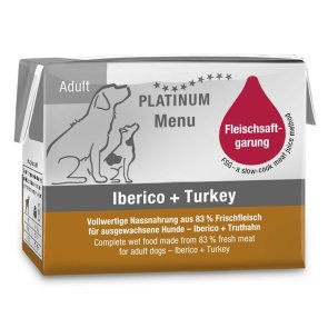Platinum MENU Iberico+Turkey 90 g 375 g hundfoder våtfoder fläskkött kalkon