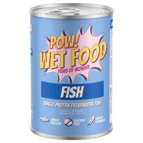 POW Dog Adult Fish Burk 400g hundfoder blötmat fisk sötvattenfisk spannmålsfritt kycklingfritt singelprotein monoprotein skonsam