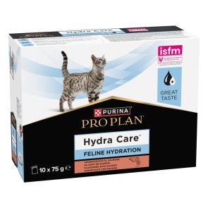Pro Plan Feline Hydra Care Lax 10-pack salmon vätskeersättning dryck påse portion 10x75g elektrolyter diarre dålig mage återhämt