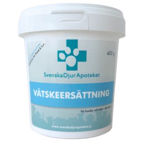 Svenska DjurApoteket Vätskeersättning 400g hund katt återhämtning elektrolyter varma sommardagar diarre magproblem komplettering