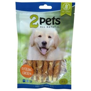 tuggpinne hundtugg kycklingfilé tuggsnacks hundgodis kyckling 2pets 12 cm flerpack