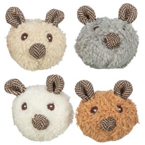 björn kattleksak plysch kattmynta catnip rund mjuk polyester boll kattlek katt trixie brun beige grå vit