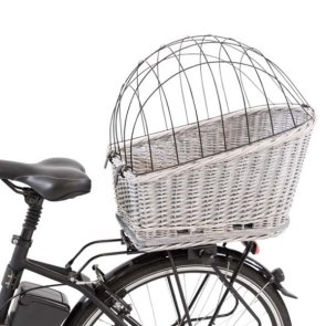 Cykelkorg för pakethållare, pil, 35xh49x55 cm fäste 10,5-14,5cm, grå