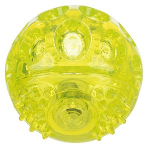 Trixie Flashboll, TPR, flytande, 6 eller 7,5 cm rosa lila limegrön gul studsar blinkar hundleksak stor liten struktur gummi flyt