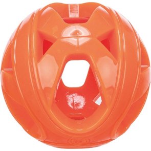 hundleksak boll hundboll luftboll med lufthål honeycomb fri andning ljudlös orange 6 cm trixie