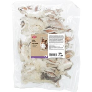 Trixie Kaninöron med päls, 100 g 500 g naturtugg naturligt rabbit ears hundgodis tugg hundsnacks hundtugg kanin