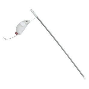kattleksak kattvippa kattspö med mus plysch polyester kattmynta 46 cm trixie vit grå rolig uppmuntrar stimulerande katt jakt