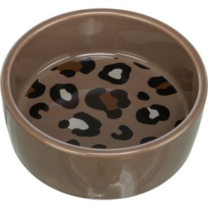 Trixie Keramikskål Leo, 0,3 lø 12 cm, brun katt hund leopardmönster skål keramik