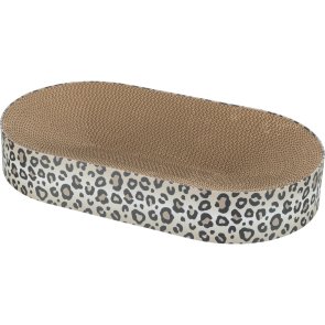 Trixie Klösbädd Leo, 63 × 10 × 35 cm, creme klös kattklös leksak katt leopardmönster beige brun wellpapp