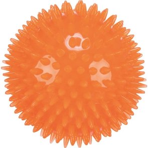 igelkottsboll massageboll flytande boll trixie orange limegrön tprgummi flyter vattenlek hundleksak