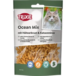 Trixie Ocean Mix kattgodis med kycklingbröst och kattmynta glutenfritt sockerfritt snacks för katter
