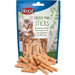 kattgodis med kyckling, mjukt kattgodis, Trixie Premio, kycklingsticks katt, belöningsgodis katt, sockerfritt kattgodis, kattgod