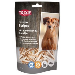 fish rabbit stripes hundgodis fisk kanin premio trixie utan tillsatt socker glutenfria hundsnacks belöningsgodis