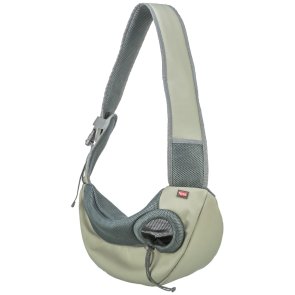 Trixie Sling frontväska, 50 × 25 × 18 cm, ljusgrön grå handsfree bärväska transportväska fram sidan hundväska valpväska kattväsk