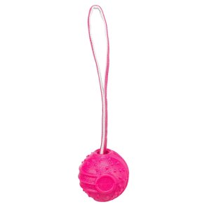 Trixie Soft & Strong boll med rem, TPR, 29 cm, rosa apport gummi pink kasta ögla hundleksak kastleksak dragkamp