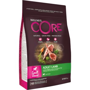 hundfoder lamm hund känslig mage små hundraser småhund liten hund små hundar lamb core wellness small breed adult lamb recipe hy