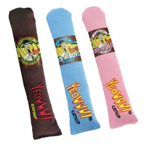 Yeowww! Cigarr Original cigar catnip äkta ekologisk kattmynta kattleksak favorit bästa brun rosa blå bomull avlång kicker