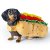 Dogman Maskeradkostym Hot Dog korv med bröd hunddräkt halloween utklädnad brun röd gul