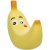 Flamingo Banan latex med pip 16,5 cm hundleksak pipleksak hund gul