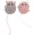 Flamingo Kattleksak 2-pack Gripi Mouse Mix rosa grå fluff boll svans kattmynta