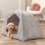 trixie jonna vital koja manchester plysch stort tält ortopedisk hundkoja ljusgrå manchesterplysch memory foam koja för hund 55x5