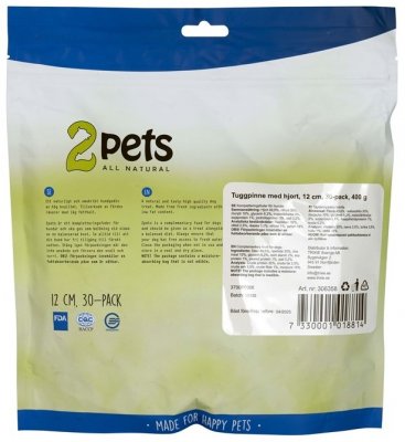 Zoom bild av 2pets Tuggpinne mald, hjort, 12cm, 30-pack, 400g