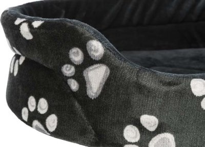 Zoom bild av Jimmy bädd oval svart med grå tassar