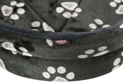 Zoom bild av Jimmy bädd oval svart med grå tassar