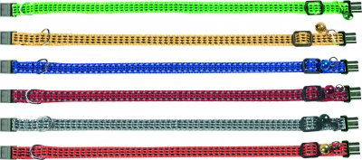 Zoom bild av Katthalsband ljusa färger Cat Collar Bright 6 Colours 25-35Cm 10Mm osorterade färger